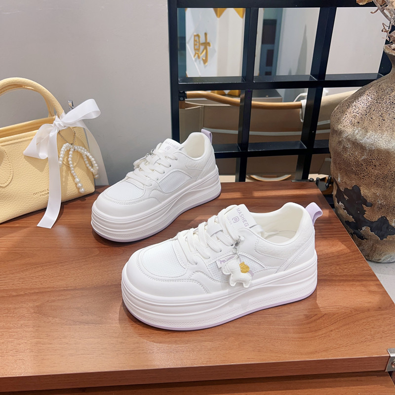 爆款厚底增高网面板鞋女2026夏季新款百搭轻便透气时尚休闲小白鞋