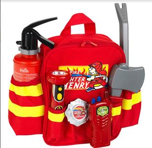 德国klein过家家扮家家玩具仿真消防背包工具套装灭火器可喷水