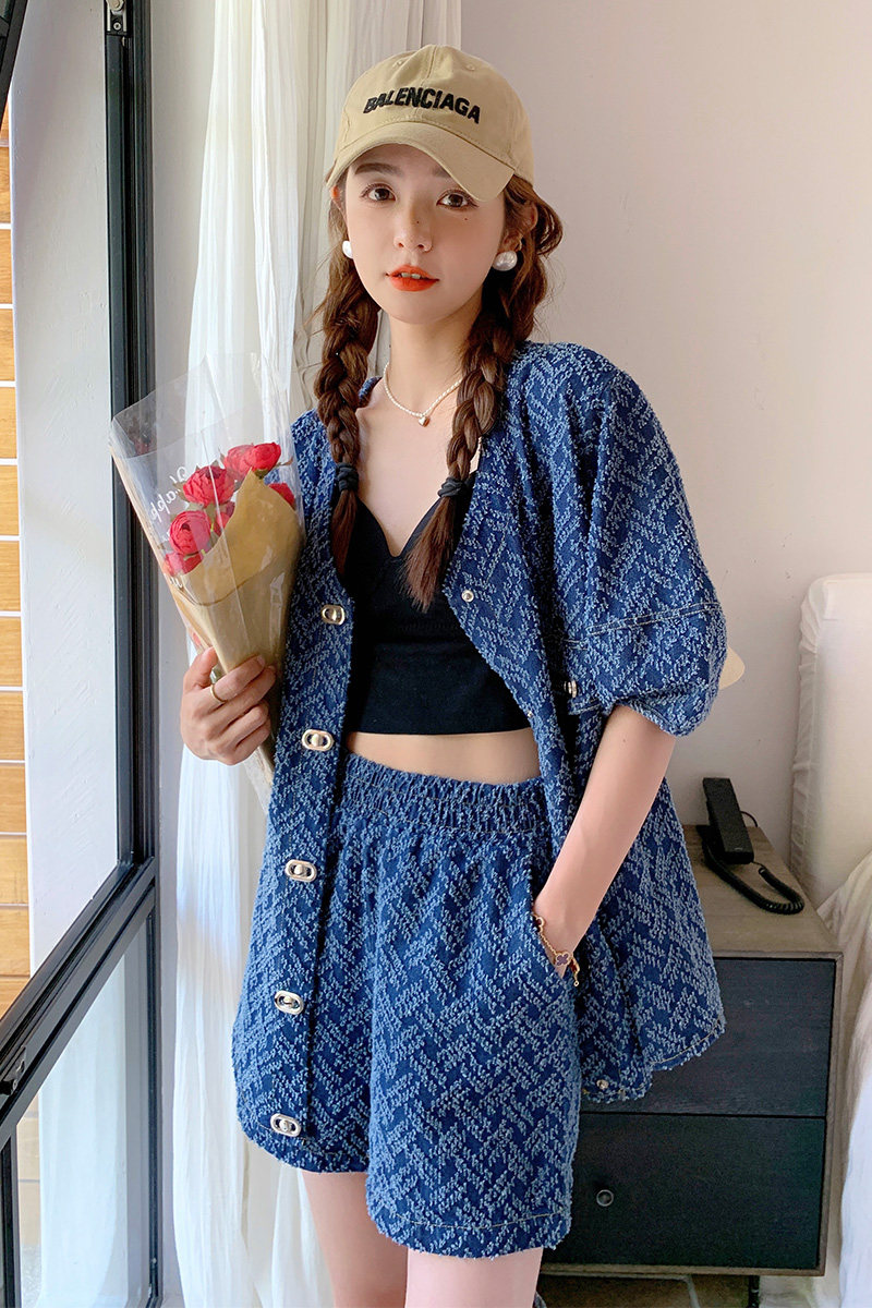 C028779P125K178小香风薄牛仔夏小众设计高级感两件套,女装套装/套裙,2C028