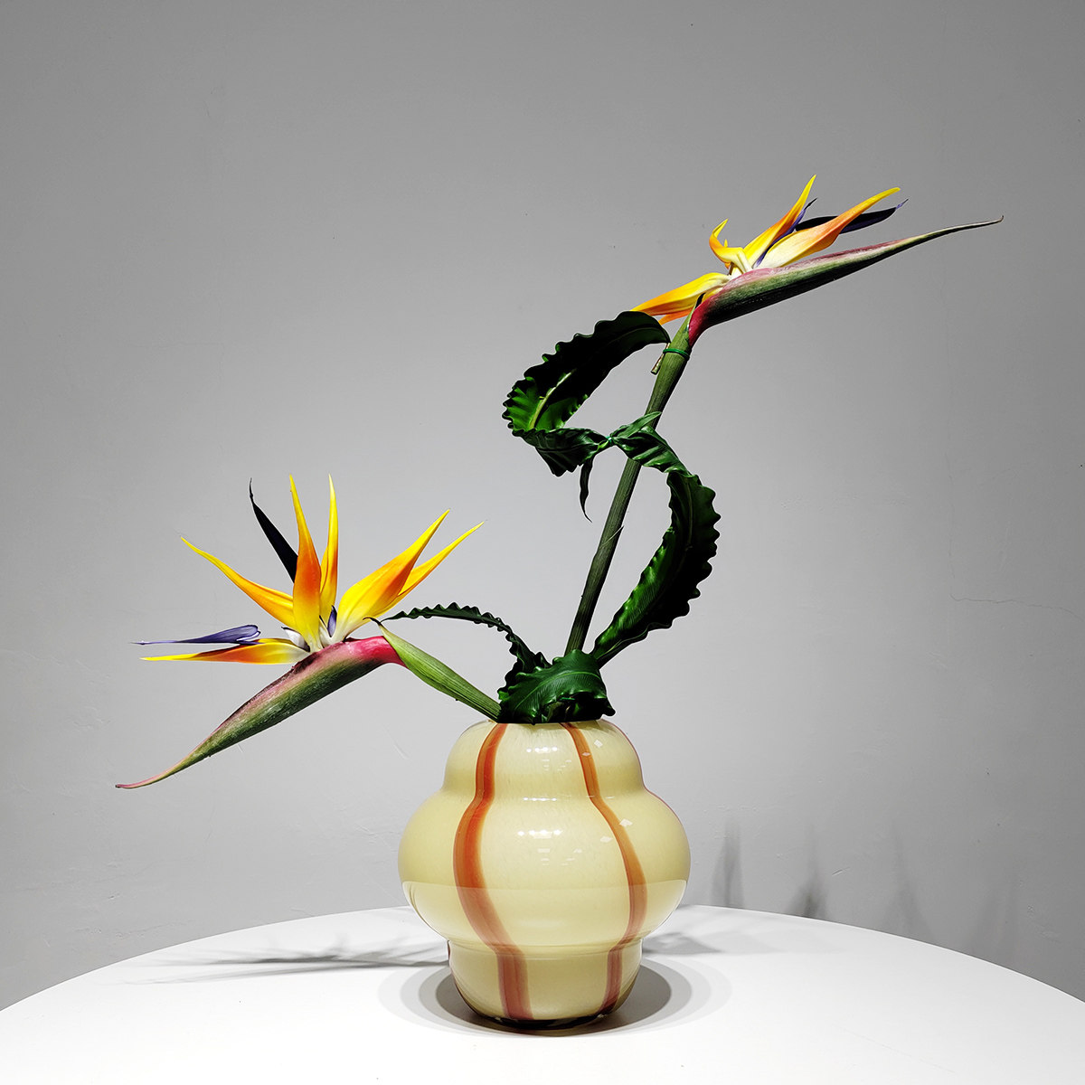 轻奢天堂鸟插花艺术摆件客厅茶几餐厅桌面简约仿真假花售楼处摆设