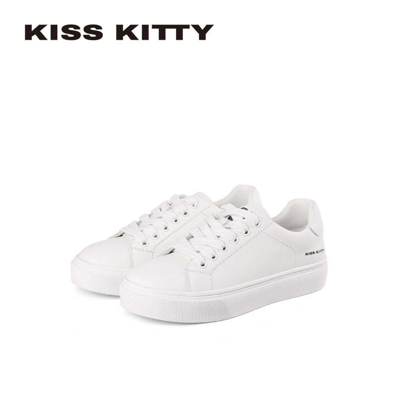KISSKITTY真皮小白鞋女款板鞋图片