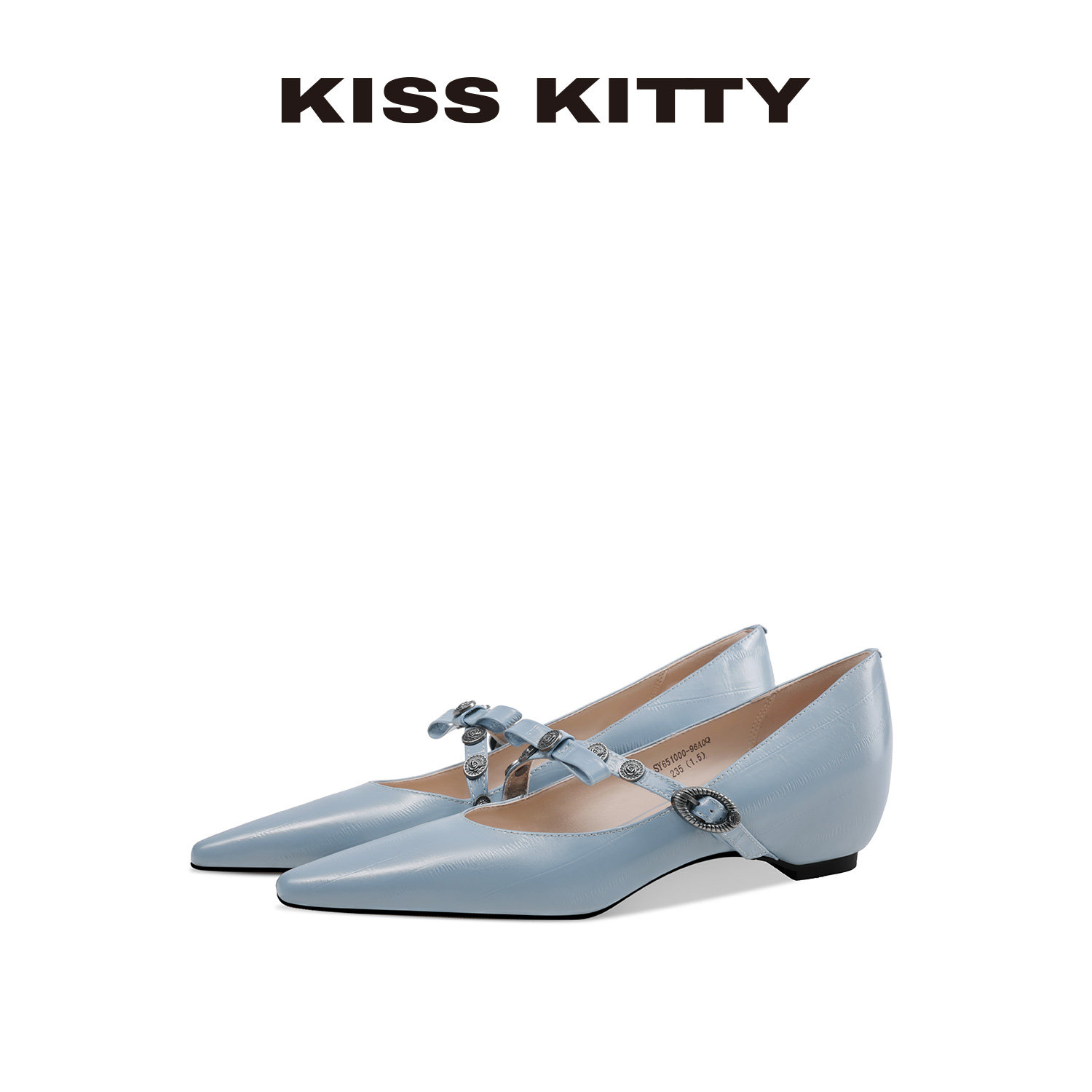 KISSKITTY平底单鞋女2025新款尖头平跟蓝色绝美不累脚浅口玛丽珍,女鞋,浅口单鞋,淘宝优惠券,粉丝福利购,淘宝优惠卷