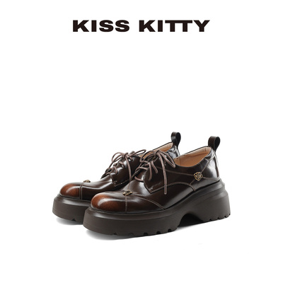 英伦风一脚蹬乐福鞋女厚底