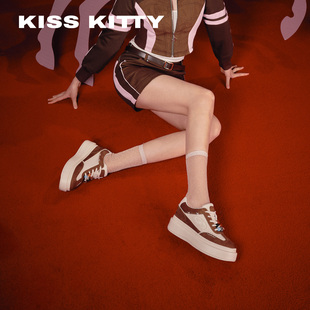 KISSKITTY四芒星 厚底德训鞋26春新款软底休闲鞋百搭牛皮运动板鞋