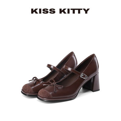 KISSKITTY晚晚鞋法式玛丽珍鞋
