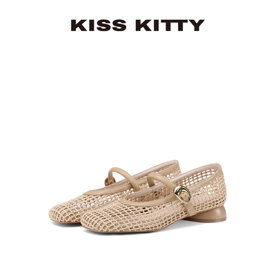 法式气质渔网鞋平底芭蕾单鞋