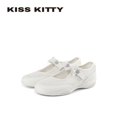 KISSKITTY真皮花朵玛丽珍女鞋