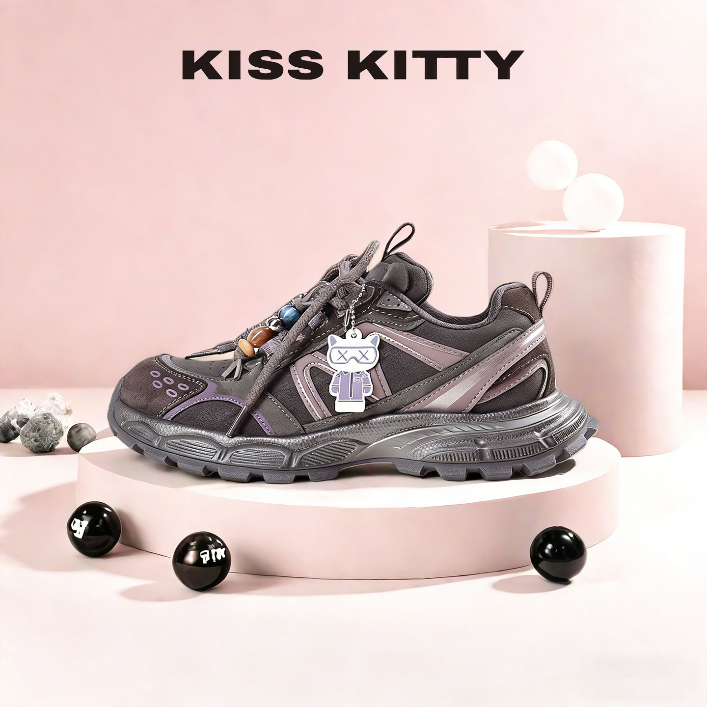 KISSKITTY欧洲站老爹鞋女2026春季新款百搭爆款厚底运动休闲跑鞋