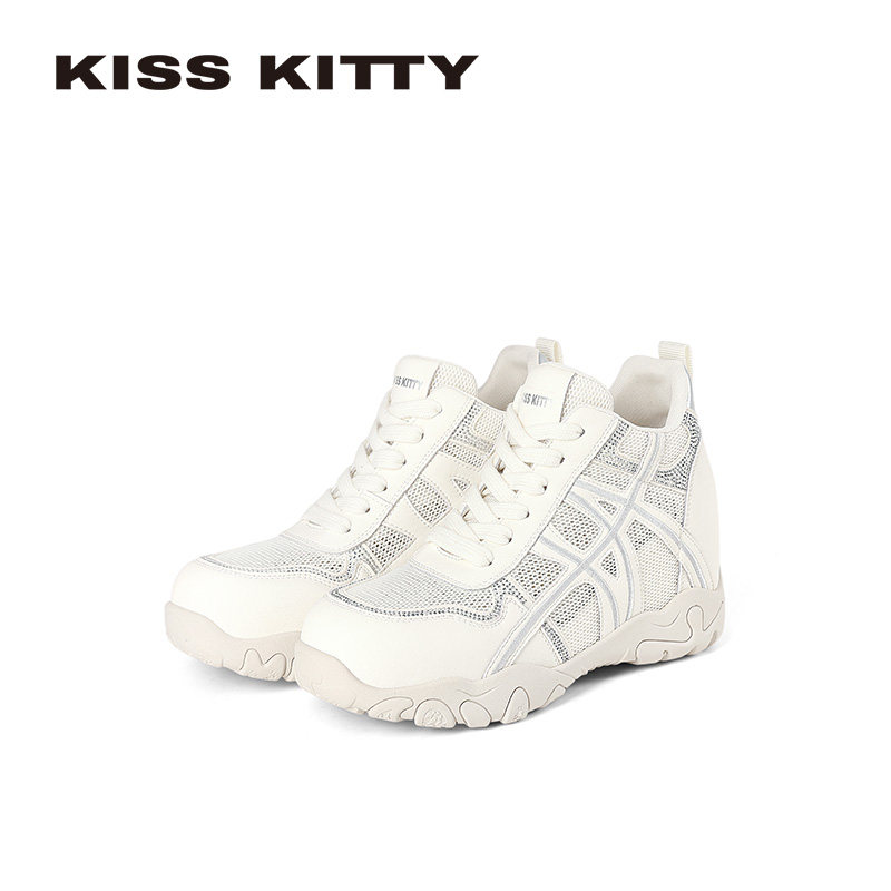 KISSKITTY高帮德训鞋女款2026超火新款夏季百搭内增高休闲运动鞋