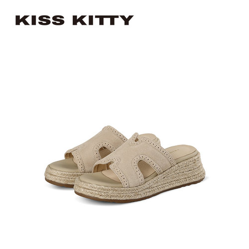 KISSKITTY复古厚底凉拖鞋女