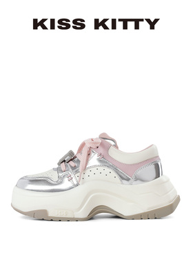 KISSKITTY26春新款厚底增高老爹鞋小个子休闲鞋通勤不累脚女鞋