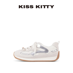 运动休闲鞋 KISSKITTY复古厚底阿甘鞋 轻便百搭德训鞋 新款 女26春季