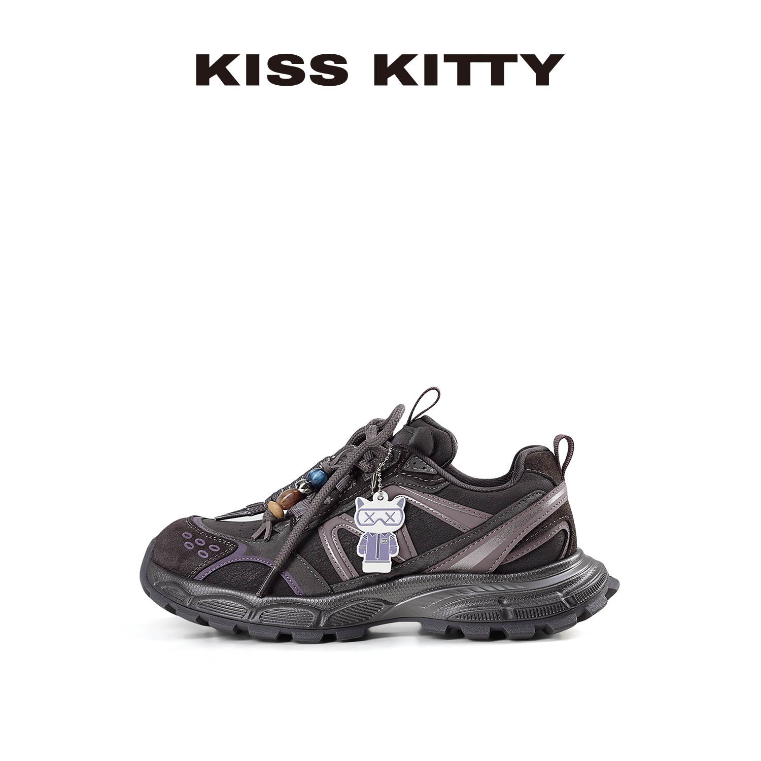 KISSKITTY欧洲站老爹鞋女2025秋季新款百搭网面厚底运动休闲跑鞋