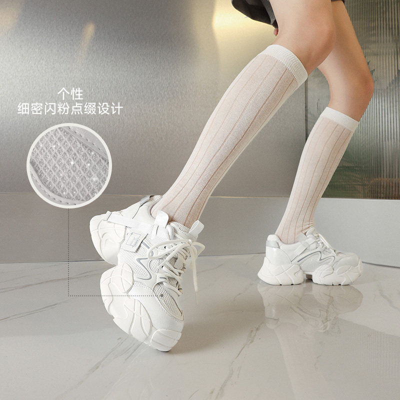 KISSKITTY厚底老爹鞋女2026年春季新款运动增高百搭休闲鞋羊皮垫,女鞋,老爹鞋,淘宝优惠券,粉丝福利购,淘宝优惠卷