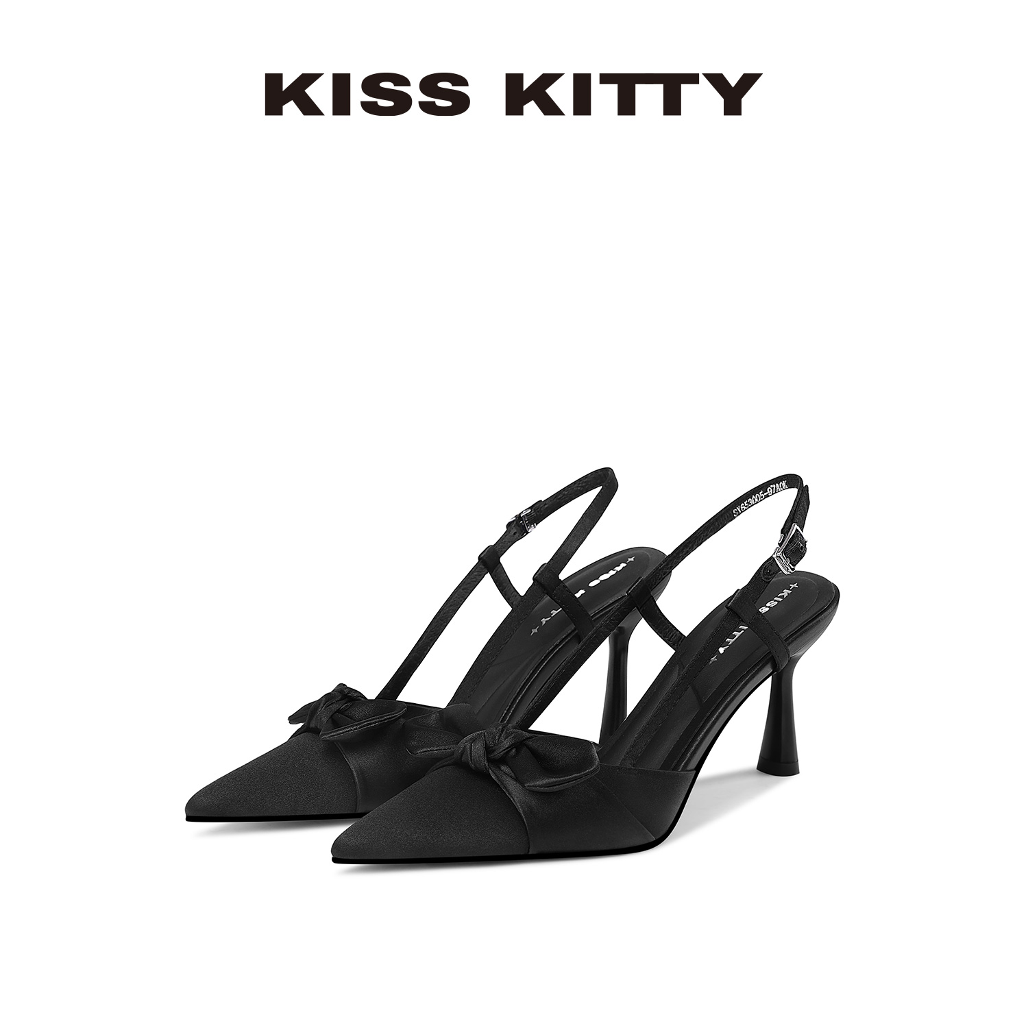 KISSKITTY法式后空时装增高凉鞋女夏季外穿新款粗跟单鞋黑色百搭