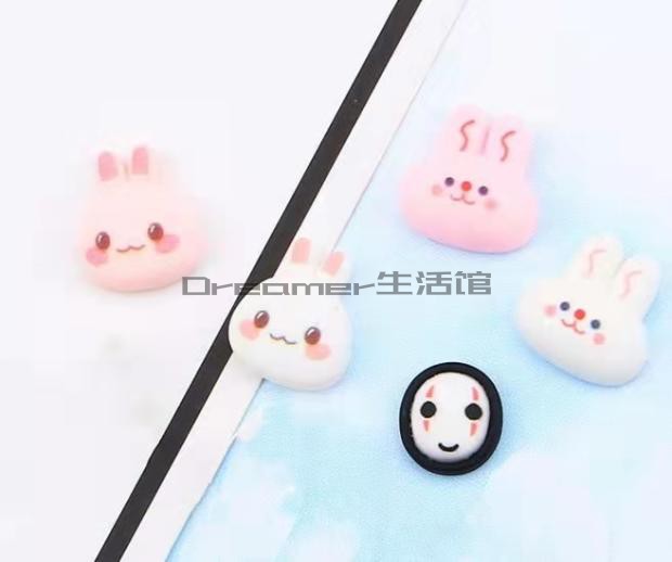 【Dreamer】彩色迷你兔子无脸男美甲手机壳头饰树脂配件