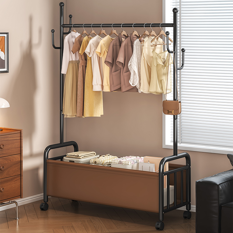 衣架卧室落地室内家用挂衣架可移动阳台晾衣架子多功能收纳衣帽架