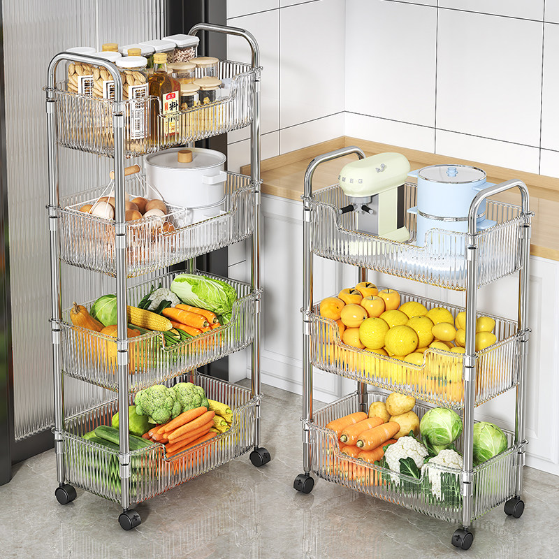 厨房小推车置物架蔬菜果蔬收纳筐家用落地菜篮子多功能调味罐架子,厨房/烹饪用具,厨房置物架/置物柜/角架,淘宝优惠券,粉丝福利购,淘宝优惠卷