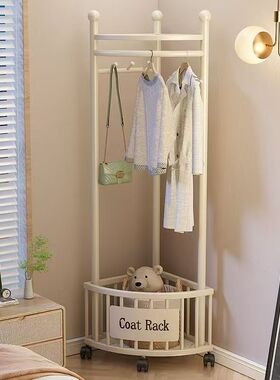 转角衣帽架落地卧室床边2025新款家用轻奢入户门玄关拐角晾挂衣架