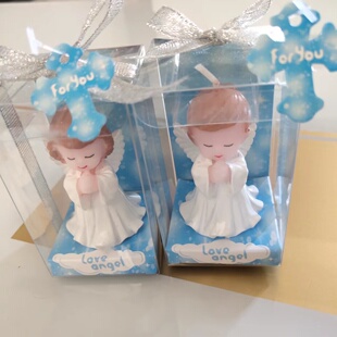 厂家周岁满月爱心生日快乐蛋糕烘焙直销欧式 婴儿天使蜡烛宝宝热卖