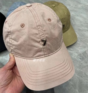 灰粉色7立体标百搭水洗棉薄鸭舌低调休闲弯檐圆顶女式软顶棒球帽