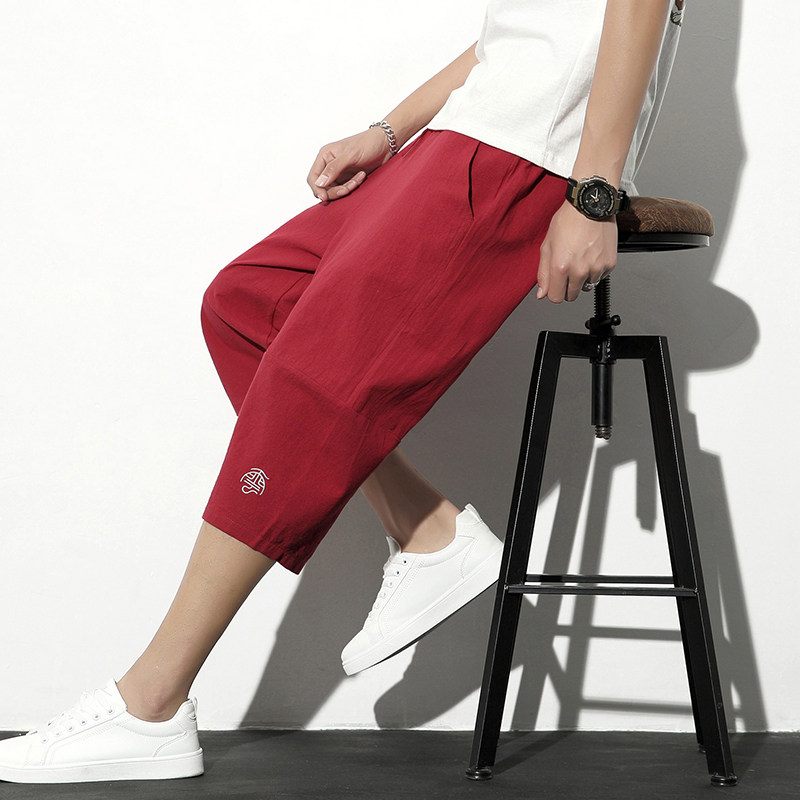 爆25夏风棉麻七分裤男灯笼裤阔腿裤锥形裤星座311A-K901-p45，男装牛仔裤，星座311A