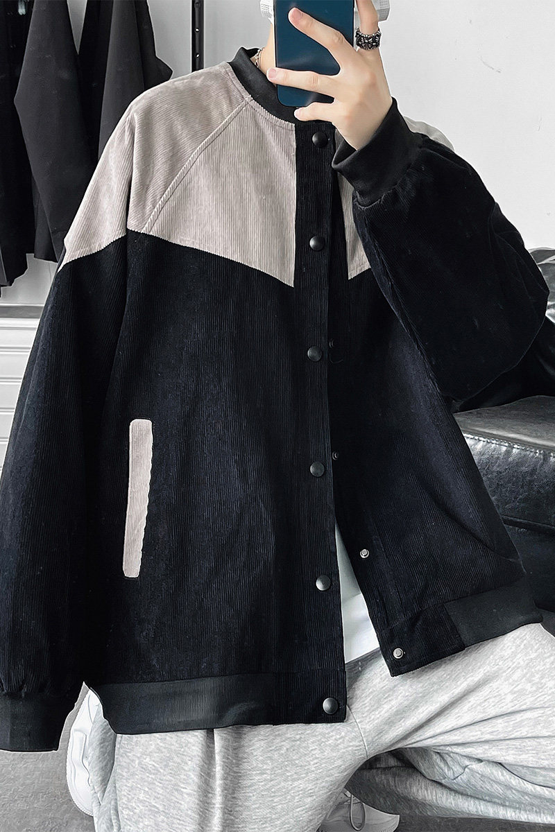 2024秋季灯芯绒外套男夹克棒球服加肥加大码上衣XZ311A-JK18-P75,男装夹克,星座311A