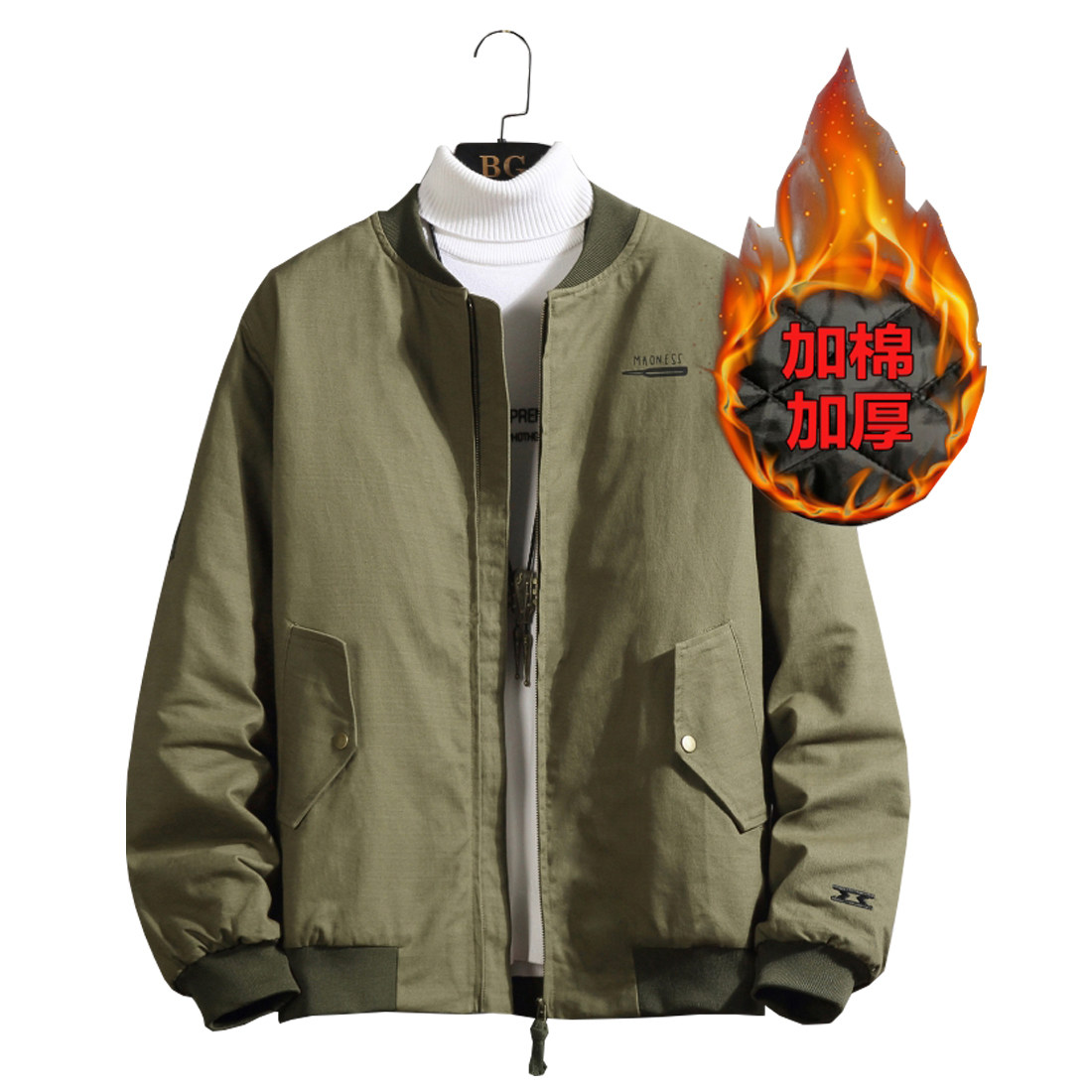 大货灰墙爆25冬余文乐同款棒球服棉衣飞行夹克加棉加厚j9011-p100,男装夹克,星座311A