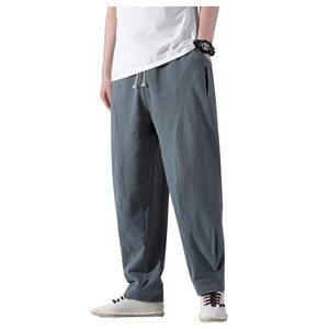 灰墙风爆25夏季棉麻风哈伦裤灯笼裤阔腿裤长裤-K222-P50图片