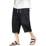23夏风条纹棉麻七分裤男灯笼裤阔腿裤萝卜裤锥形311A-k238p45，男装休闲裤，星座311A