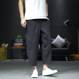 爆25风棉麻九分裤男阔腿裤哈伦裤锥形裤星座311A-k902-p45，男装休闲裤，星座311A