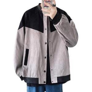 2024秋季灯芯绒外套男夹克棒球服加肥加大码上衣XZ311A-JK18-P75图片