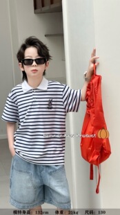 尺码足NGT夏季男童短袖t恤上衣Polo领透气柔软帅气好穿