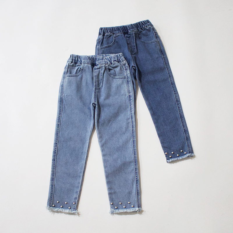 春秋女童牛仔裤铅笔裤柔软弹力