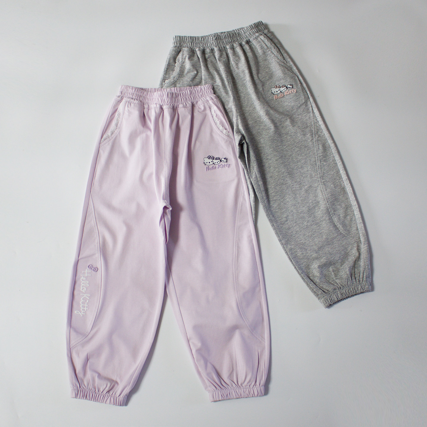 120-160码夏季女童运动裤棉质柔软清凉甜美好搭女宝宝长裤