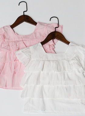 亏清NGT110-160码~清凉顺滑夏季女童蛋糕t恤人棉柔软娃娃衫