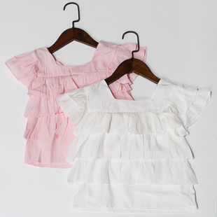 亏清NGT110-160码~清凉顺滑夏季女童蛋糕t恤人棉柔软娃娃衫