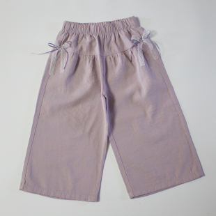 150码 柔软棉麻质感垂顺透气幼儿园宝宝裤 夏季 9分裤 子 女童8 110