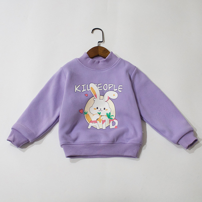 冬季女童一体绒绵阳绒加厚卫衣