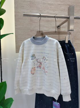 NGT深秋冬季女童加绒卫衣120-160码大童小学生上衣宽松版好搭