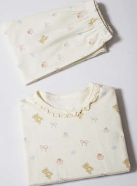 无骨A类130-160码春秋女童家居服套装秋衣裤睡衣lai卡棉弹力舒适