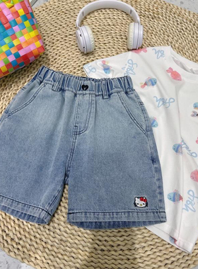 清货110码120码NGT夏季女童短裤chao柔软薄牛仔裤好搭女宝裤子