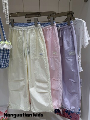 NGT夏季女童直筒裤速干锦棉工装裤长裤甜美好搭女宝宝长裤