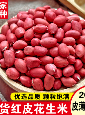 2025年新红皮花生米新鲜农家生花生晒干不带壳小花生原味下酒包邮