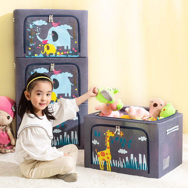 儿童玩具收纳箱家用大号整理盒箱子筐宝宝装衣服娃娃零食储物柜MG