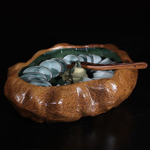 父亲节礼物大号茶洗 水洗杯洗 宜兴原矿手工钵盂 粗陶制作