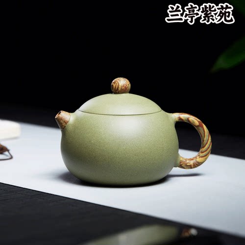 宜兴紫砂壶西施壶原矿豆青砂绞泥