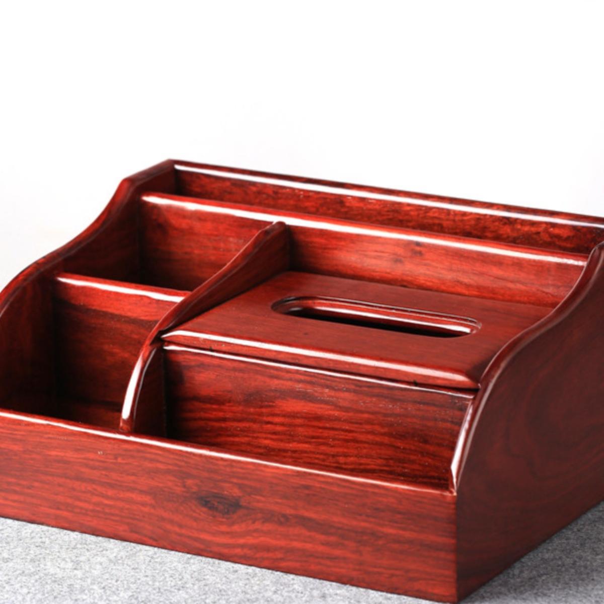 花梨木多功能收纳盒 收纳架 红木纸巾盒实木制手机遥控器桌面杂物