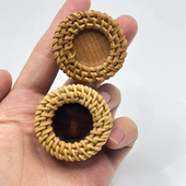 实木藤编柜门拉手波西米亚中古风拉手玄关吊柜电视柜床头柜把手