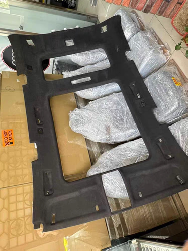 奥迪老款Q7Alcantara翻毛皮顶棚黑色顶棚内饰德国原装全新4L0